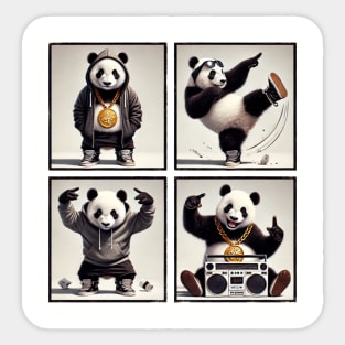 Hip-Hop Panda Photo Poses Photo Collage Sticker